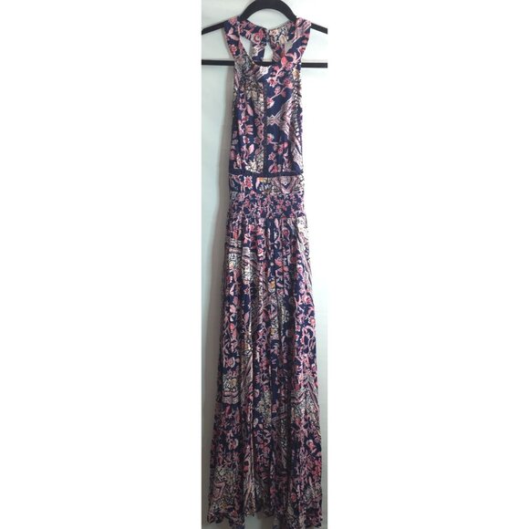 Label The Label Dresses & Skirts - New Anthropologie Abel the Label Floral Halter Maxi Dress Small S Sm Navy‎ Red +